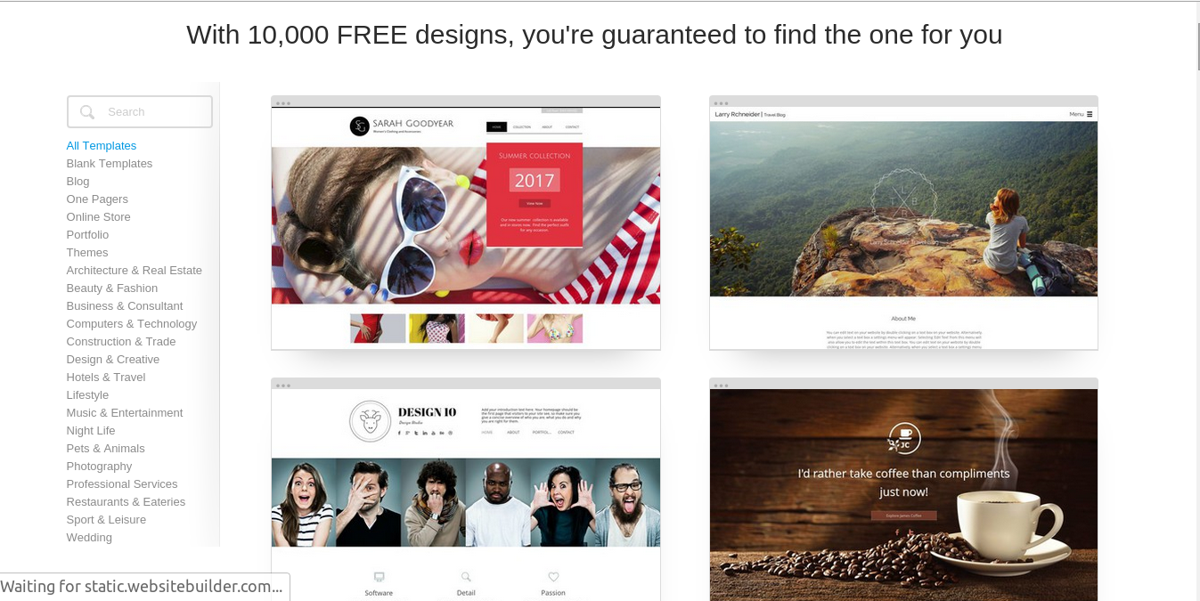 Websitebuilder Template Designs