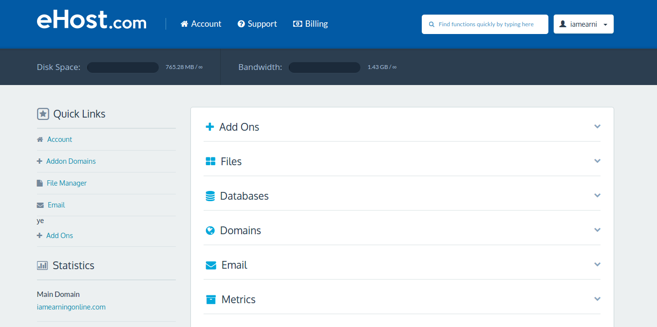 eHost CPanel