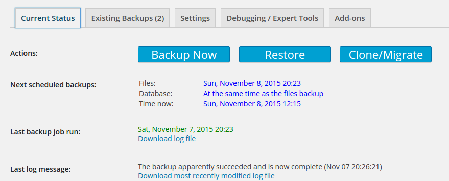 updraftplus_backup&restor