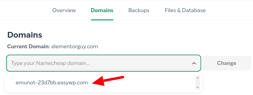 EasyWP free temporary domain