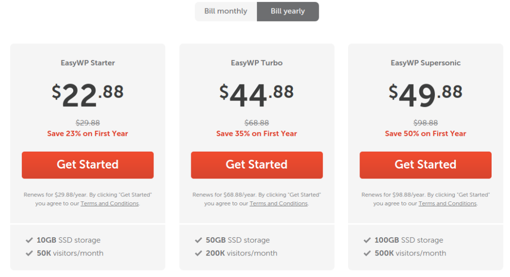 EasyWP pricing